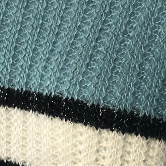 Vintage 80s Metallic Sweater Kinetic Kids Knit Stripe Size Medium - Picture 8 of 14